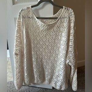 Carly Jean Los Angeles Cream Knit Top